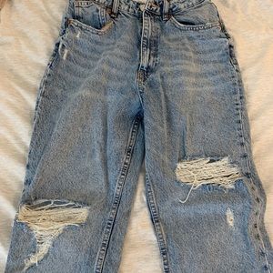 Zara mom jeans blue distressed size 6